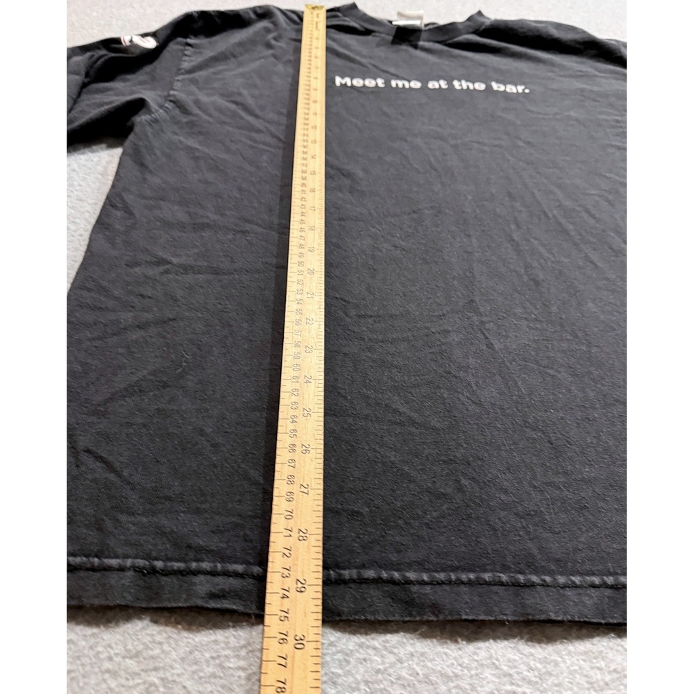Y2K Long Sleeve Shirt Black Meet Me At The Bar Verisign XL Mens - Picture 11 of 12